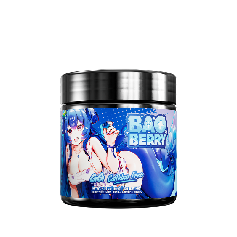 Black container with a blue label showing supplement facts, usage directions, and a barcode on the back of the product.