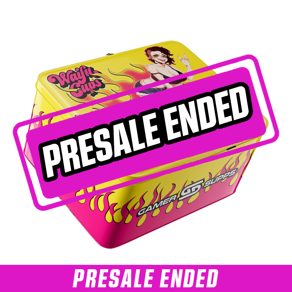 Bright pink lunch box with a yellow center featuring a heart pierced by arrows and barbed wire border