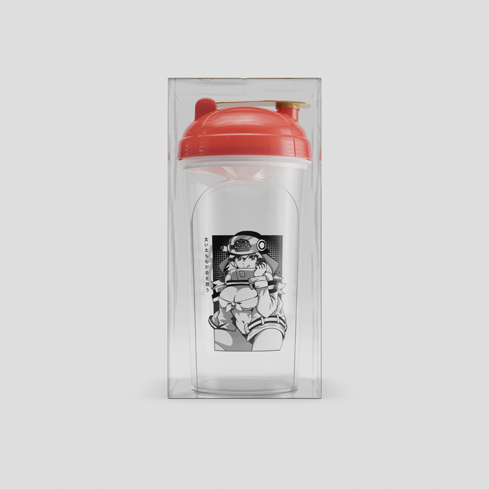 Clear rectangular plastic display case with sharp edges and transparent surfaces on a gray background.