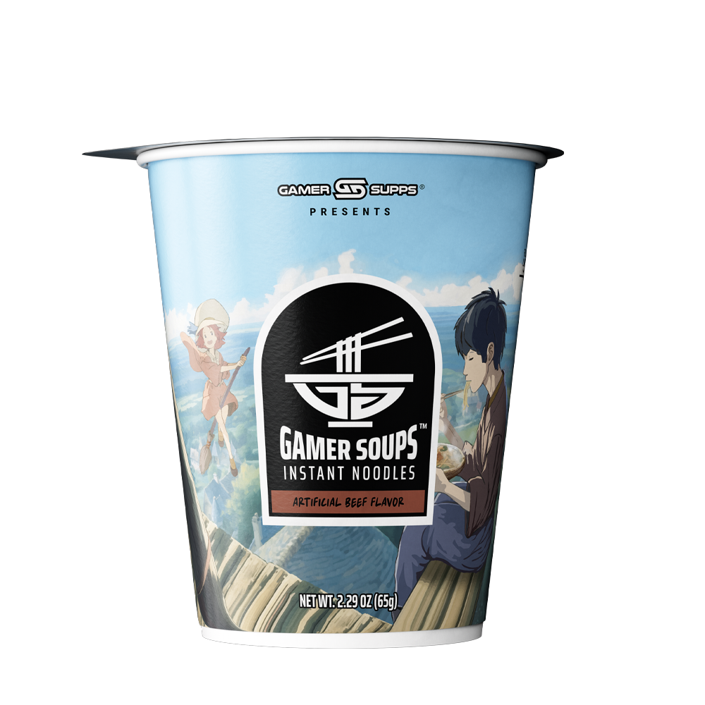 Gamer Soups Instant Noodles - Beef (Single Cup) - Gamer Supps