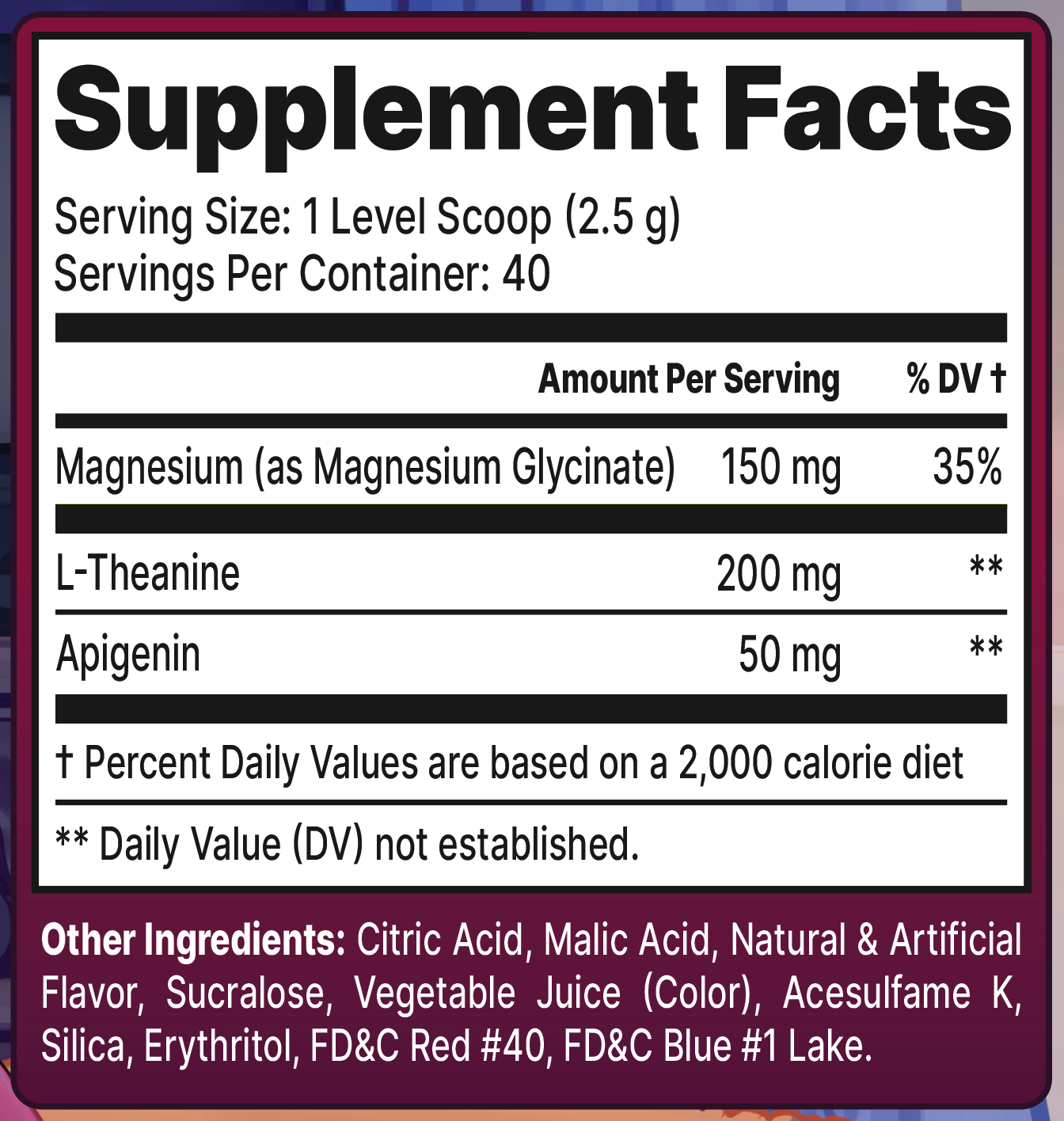 AFK: Knockout - 40 Servings Nutrition Chart